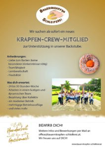 Stellenanzeige Krapfen-Crew-Mitglied